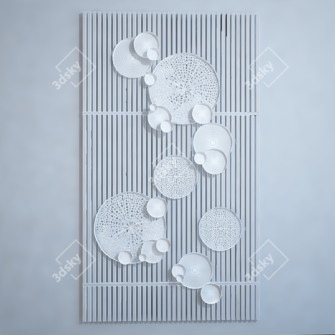 Circular Decor Wall: 3D Max, FBX, OBJ & Texture 3D model image 3