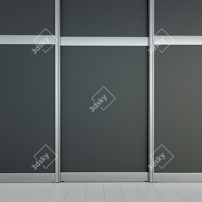 Minimalist Sliding Door Wardrobe 3D model image 3