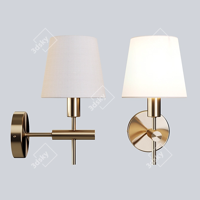 Elegant Gold Wall Lamp: Italux Balter 3D model image 1