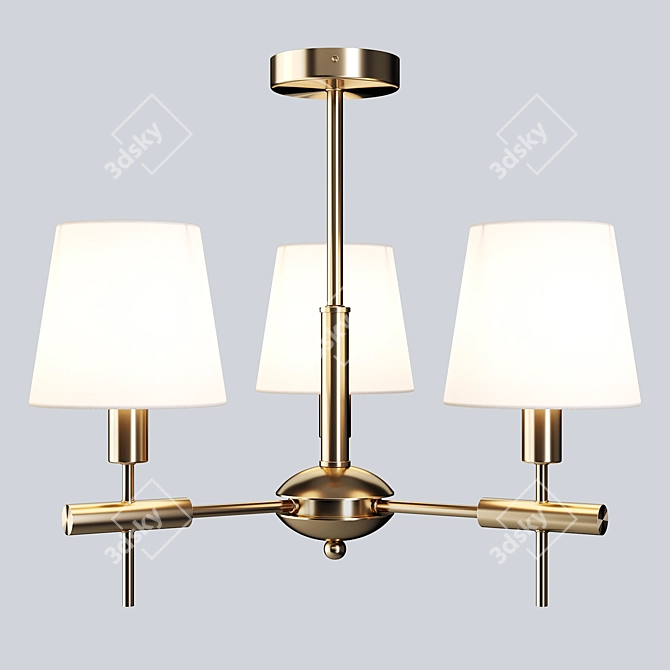 Elegant Gold Pendant Lamp 3D model image 1