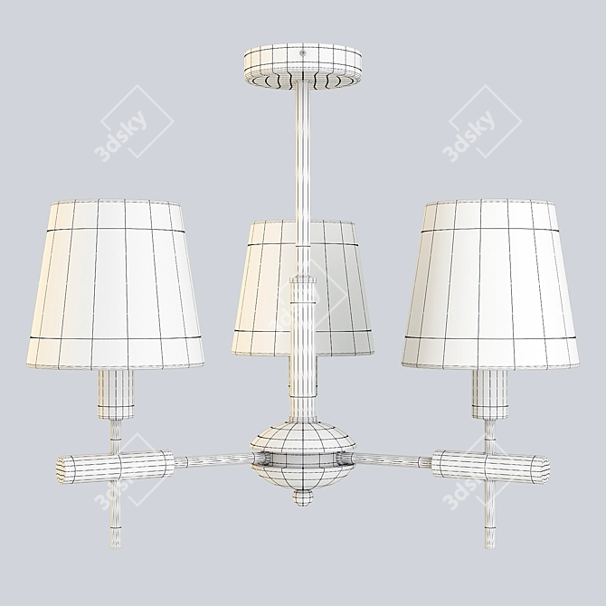 Elegant Gold Pendant Lamp 3D model image 2