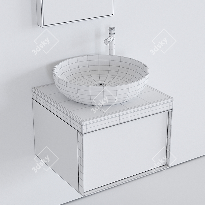 Ceramica Cielo Multiplo Vanity Set 3D model image 3