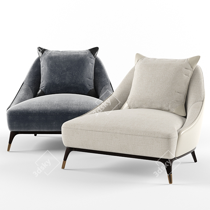 Luxurious Covet Deep Desire Armchair 3D model image 1