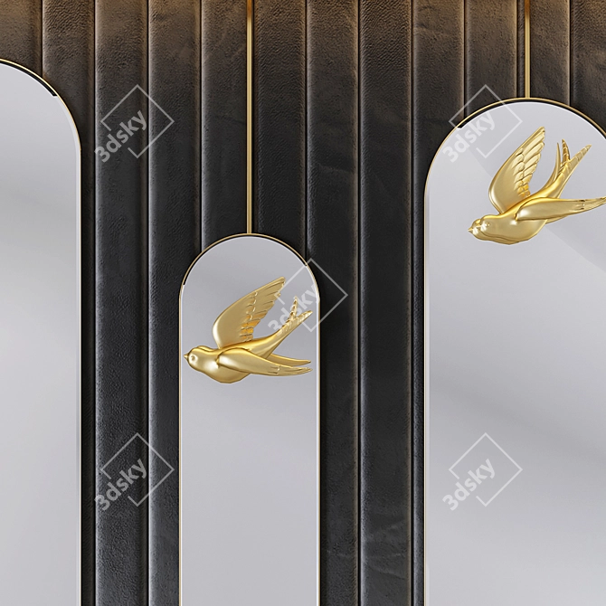 Gulls Decorative Panel: Elegant Wall Art 3D model image 2