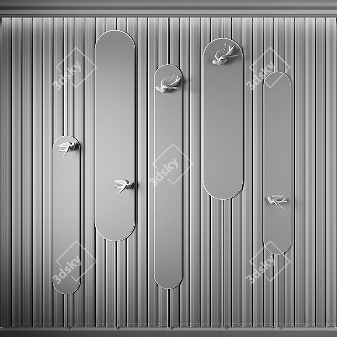 Gulls Decorative Panel: Elegant Wall Art 3D model image 3