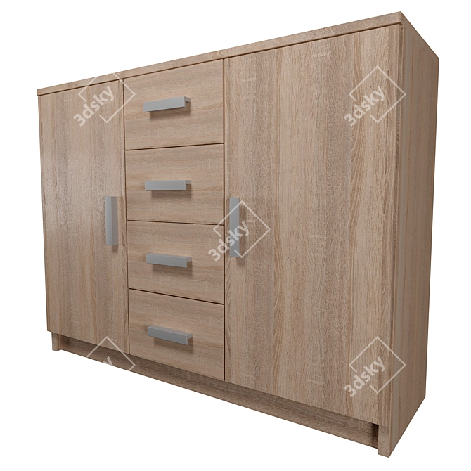 Modern Chest with Dual Color Options 3D model image 1