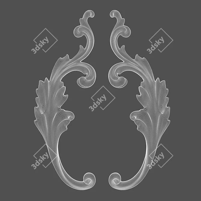 Title: RODECOR Baroque Polyurethane Decor 3D model image 3