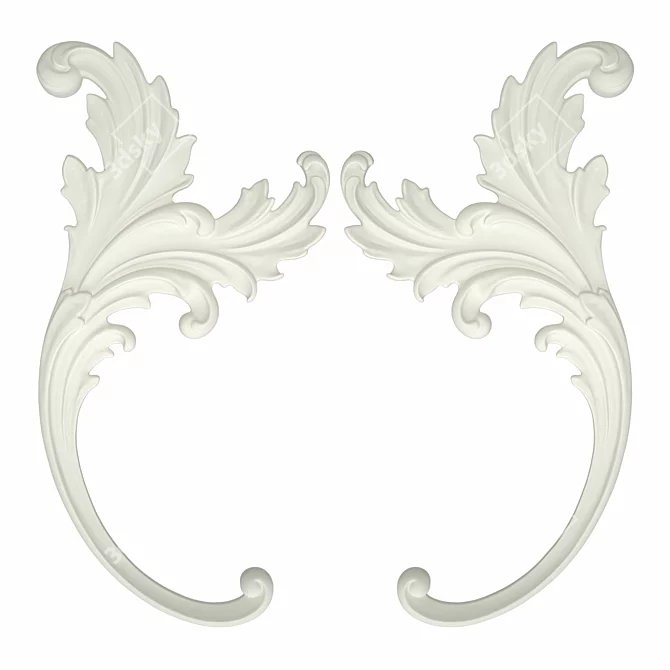 Elegant Volyut Baroque Decor 3D model image 2