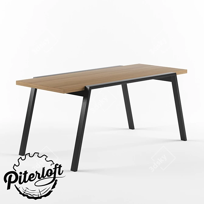 Rustic "Vox" Loft Table 3D model image 1