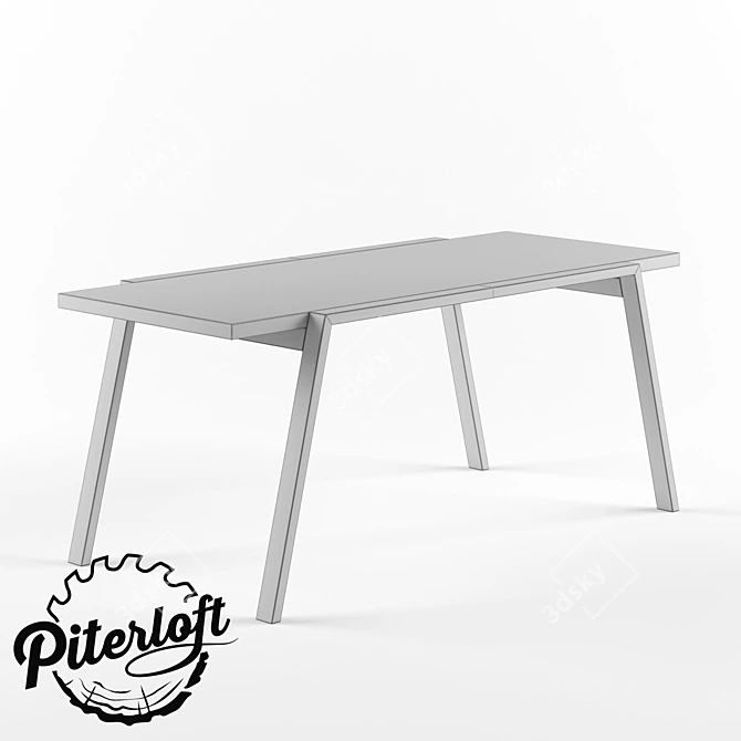 Rustic "Vox" Loft Table 3D model image 2