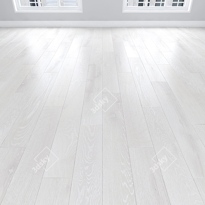 White Oak Parquet: Herringbone, Linear, Chevron 3D model image 1