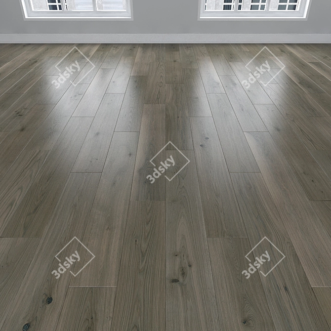 Oak Parquet Flooring: Herringbone, Linear, Chevron 3D model image 1