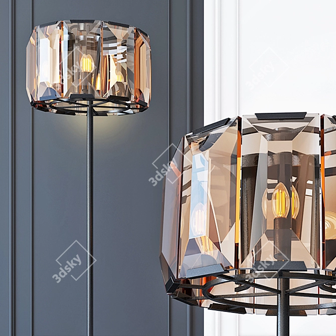 Harlow Crystal Floor Lamp - Amber 3D model image 2