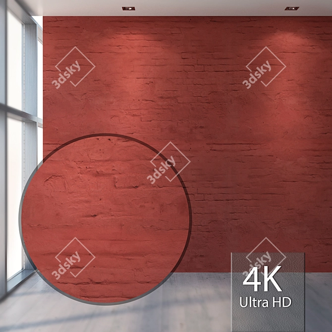 Seamless Red Brick Texture 3D model image 1