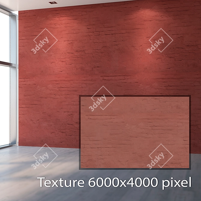 Seamless Red Brick Texture 3D model image 2