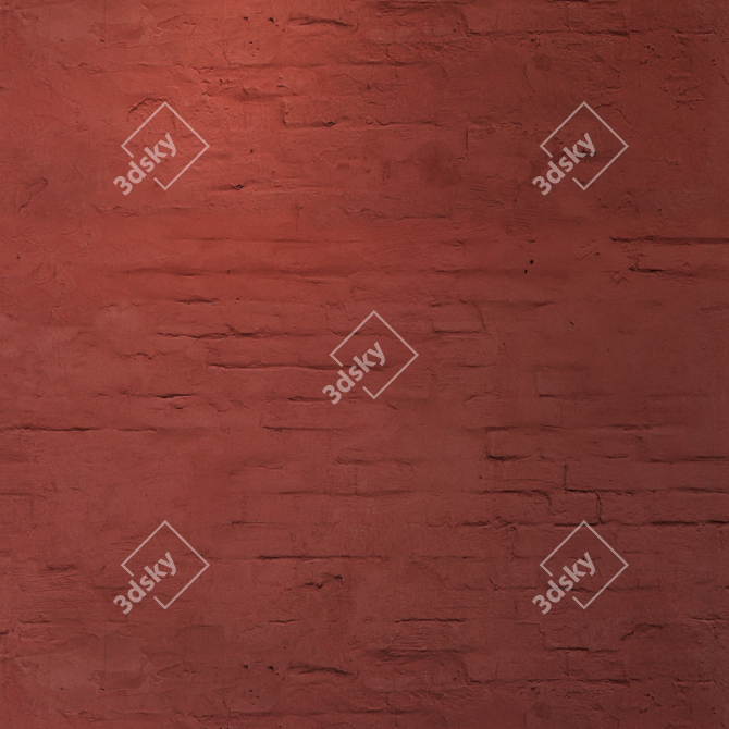 Seamless Red Brick Texture 3D model image 3