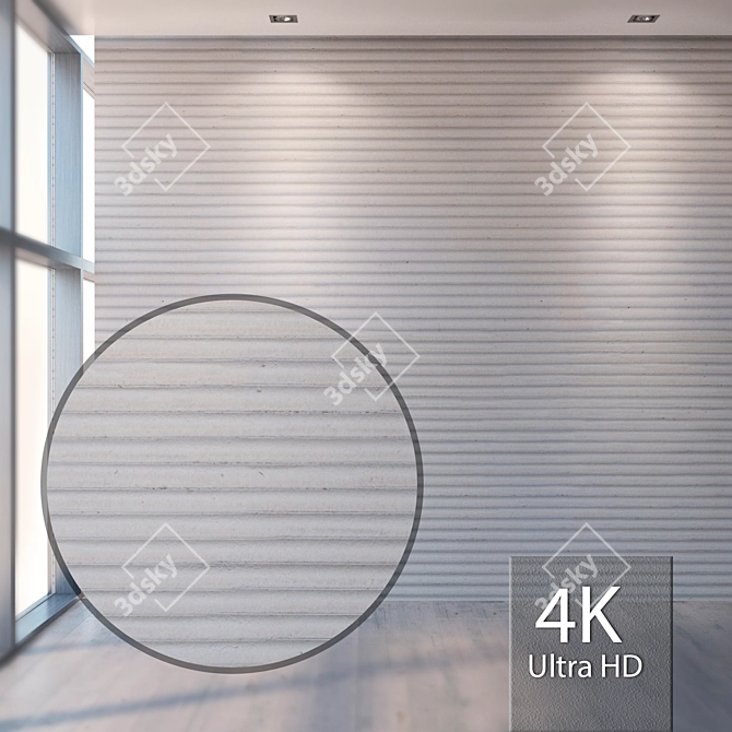 Fluted Wall Texture - High Resolution and Detail 3D model image 1