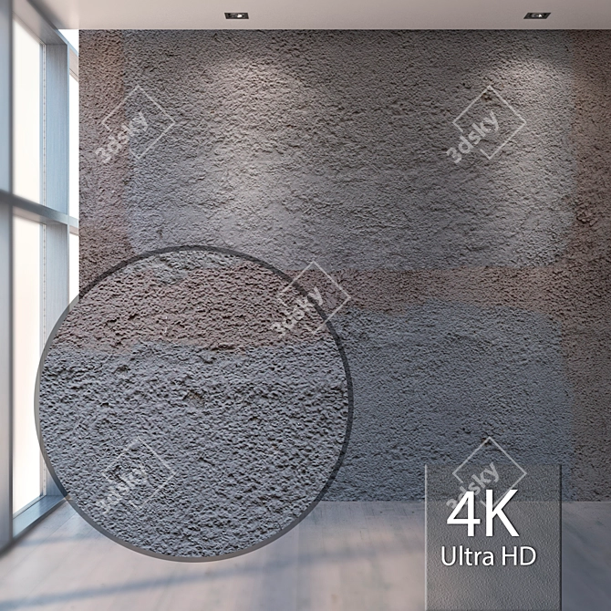 Seamless Rough Plaster Textures 3D model image 1