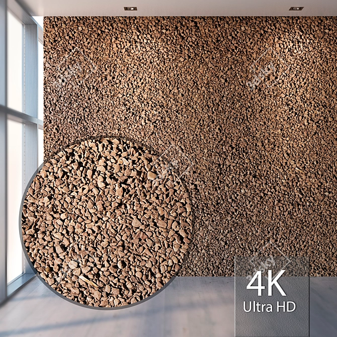 High Resolution Seamless Gravel Texture 3D model image 1