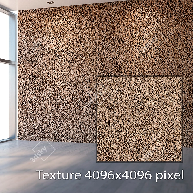 High Resolution Seamless Gravel Texture 3D model image 2