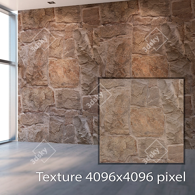Seamless Natural Stone Texture 3D model image 2