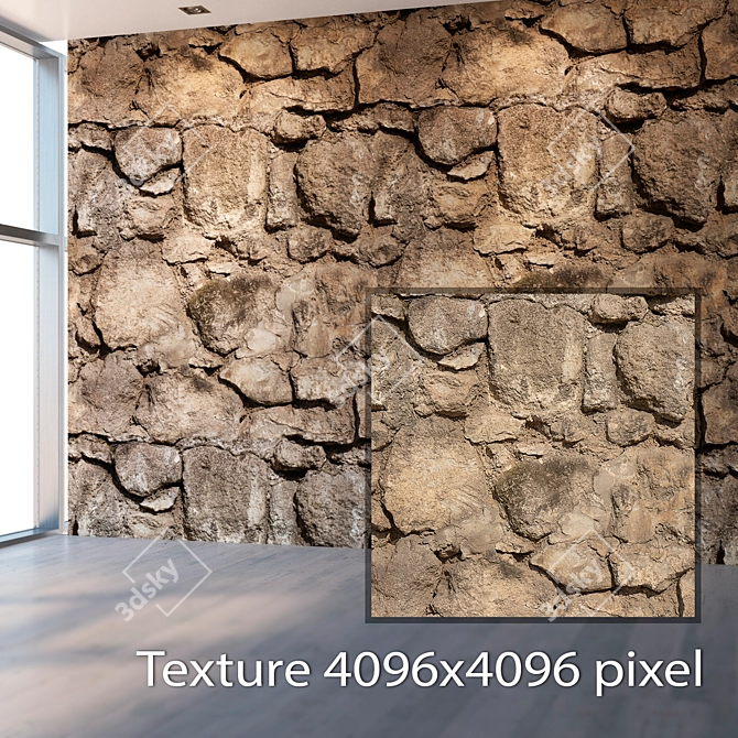 Seamless Stone Texture 4096x4096 3D model image 2