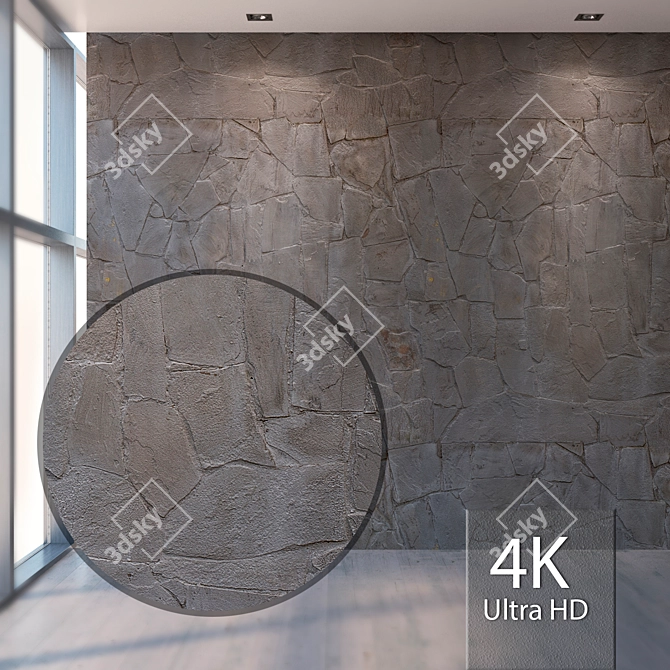 Seamless High-Resolution Stone Texture 3D model image 1