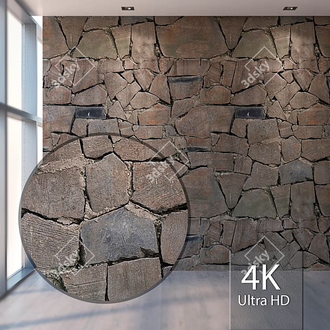 Seamless Stone Texture Set 3D model image 1