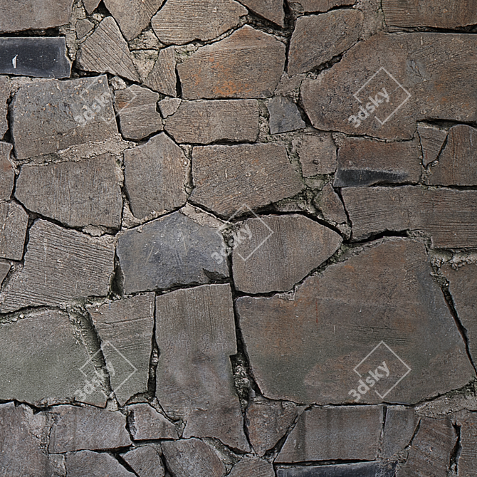 Seamless Stone Texture Set 3D model image 3