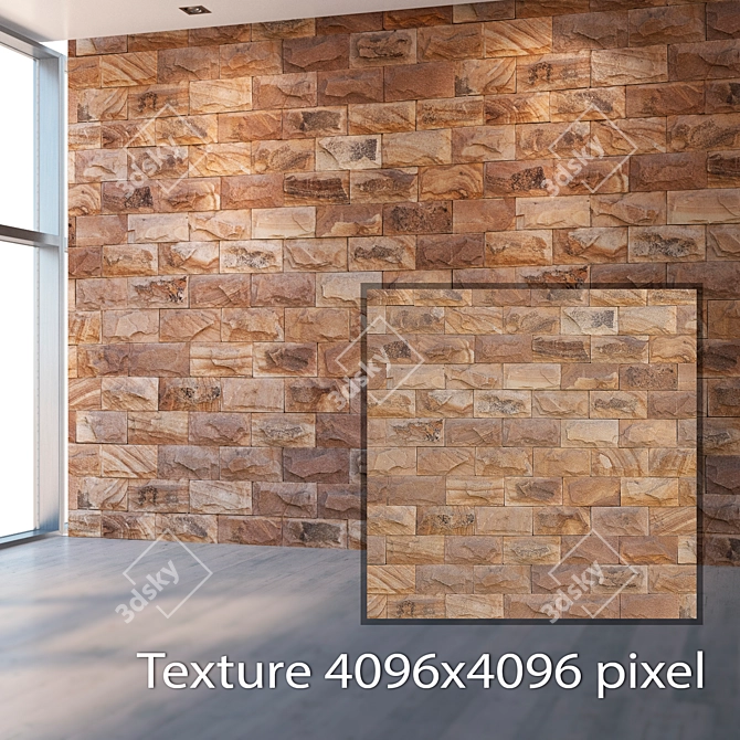 Seamless Natural Stone Texture 3D model image 2