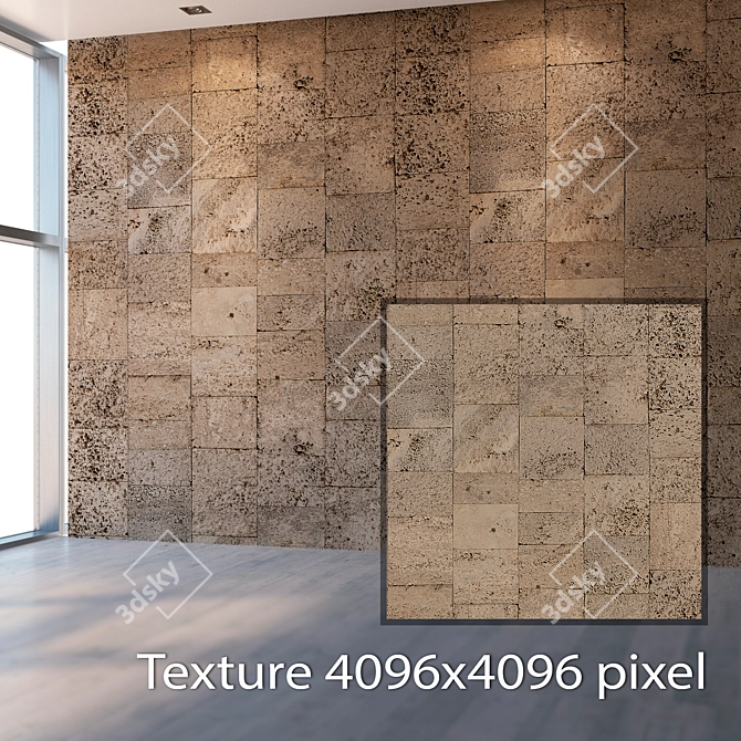 Seamless Travertine Texture 3D model image 2