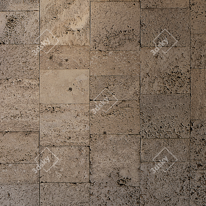 Seamless Travertine Texture 3D model image 3