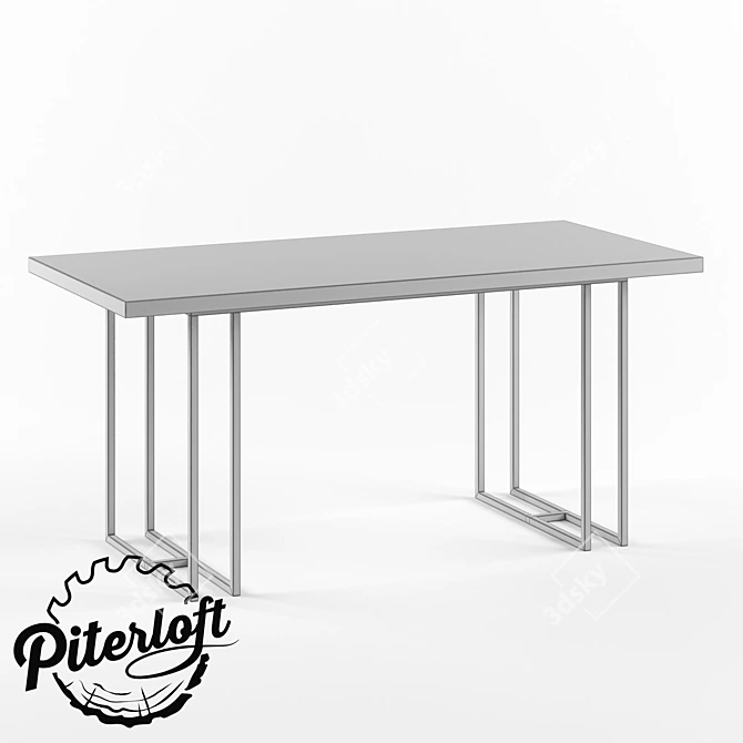 Industrial Chic Table "Miller 3D model image 2