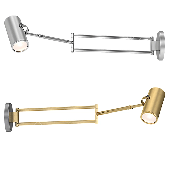 RH Champeaux Swing-Arm Sconce: Stylish Illumination 3D model image 2