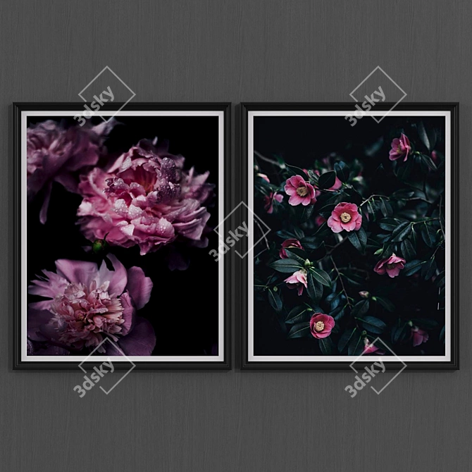 Gothic Blossoms Canvas Set 3D model image 1