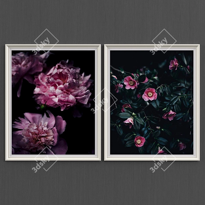 Gothic Blossoms Canvas Set 3D model image 2