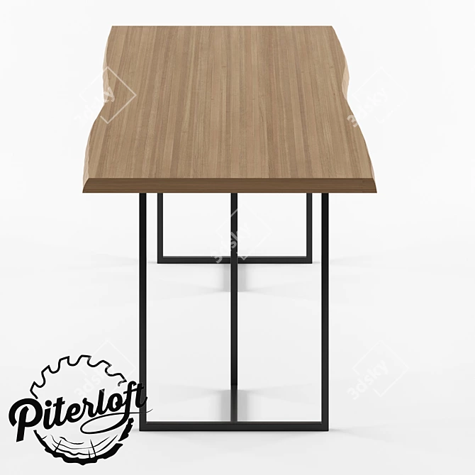 Urban Rustic Loft Table "Greenwood 3D model image 2