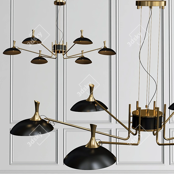 Elegant Abbey Pendant Light 3D model image 1