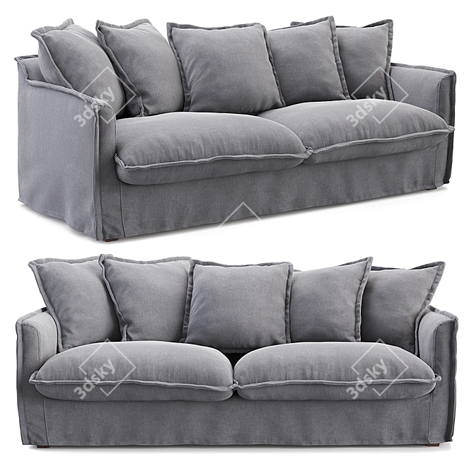 Charcoal Gray Livingston Sofa 3D model image 1