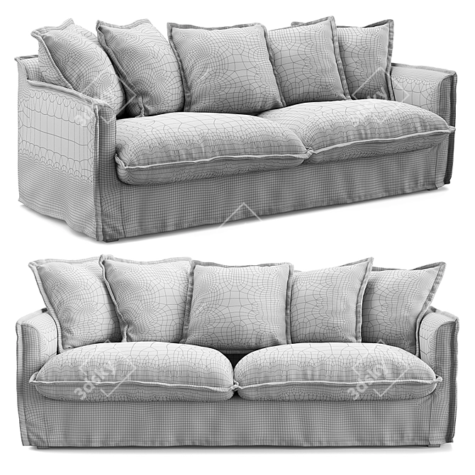 Charcoal Gray Livingston Sofa 3D model image 3