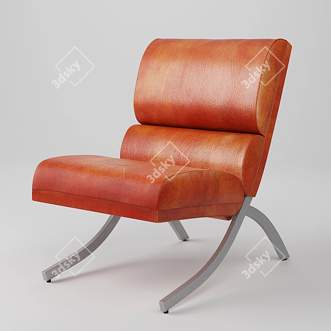 Sophisticated Strick & Bolton Leather Chair 3D model image 1
