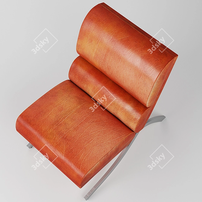 Sophisticated Strick & Bolton Leather Chair 3D model image 3