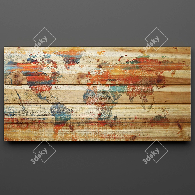 Elegant Wood Wall Decor 3D model image 1