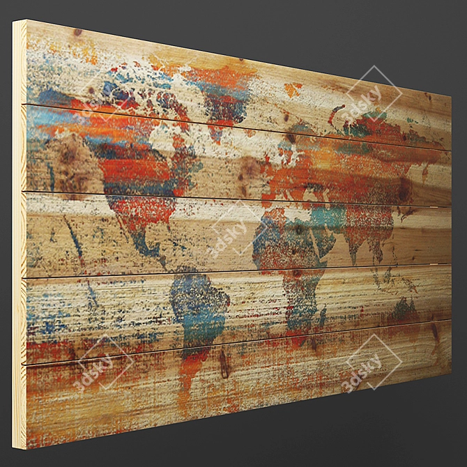 Elegant Wood Wall Decor 3D model image 2