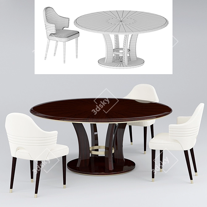 Elegant Table Brad & Chair Carol (Antonelli Atelier) 3D model image 3