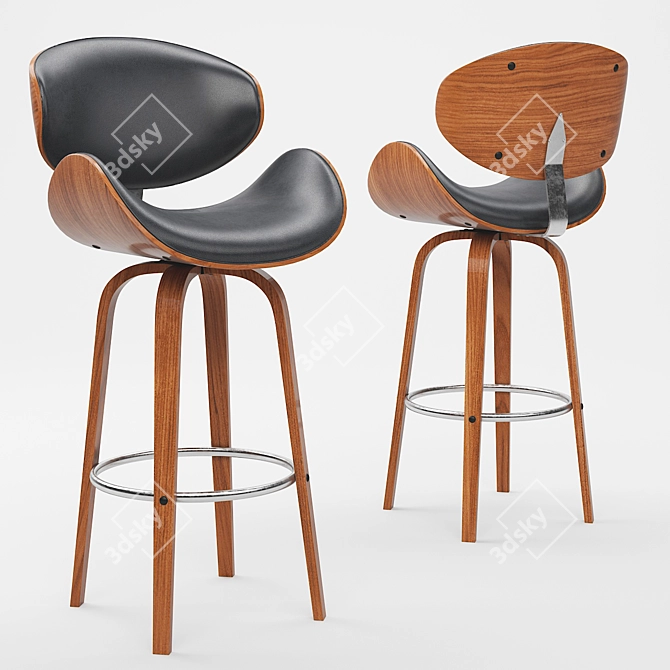 Modern Swivel Bar Stool 3D model image 1