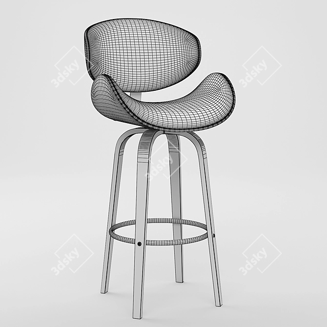 Modern Swivel Bar Stool 3D model image 3