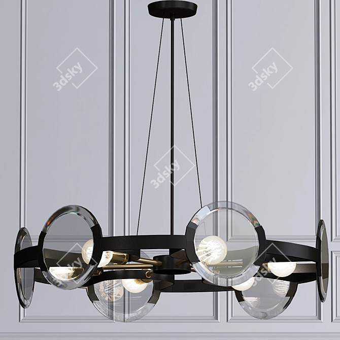 Elegant Six-Light Wall Sconce 3D model image 1