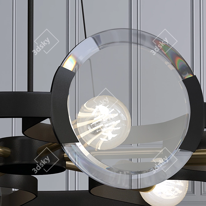 Elegant Six-Light Wall Sconce 3D model image 2