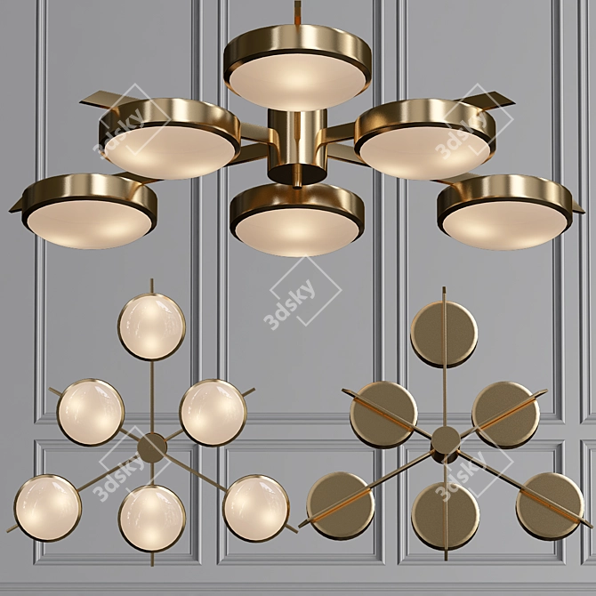 Geometria V2 Bronze Ceiling Light 3D model image 1